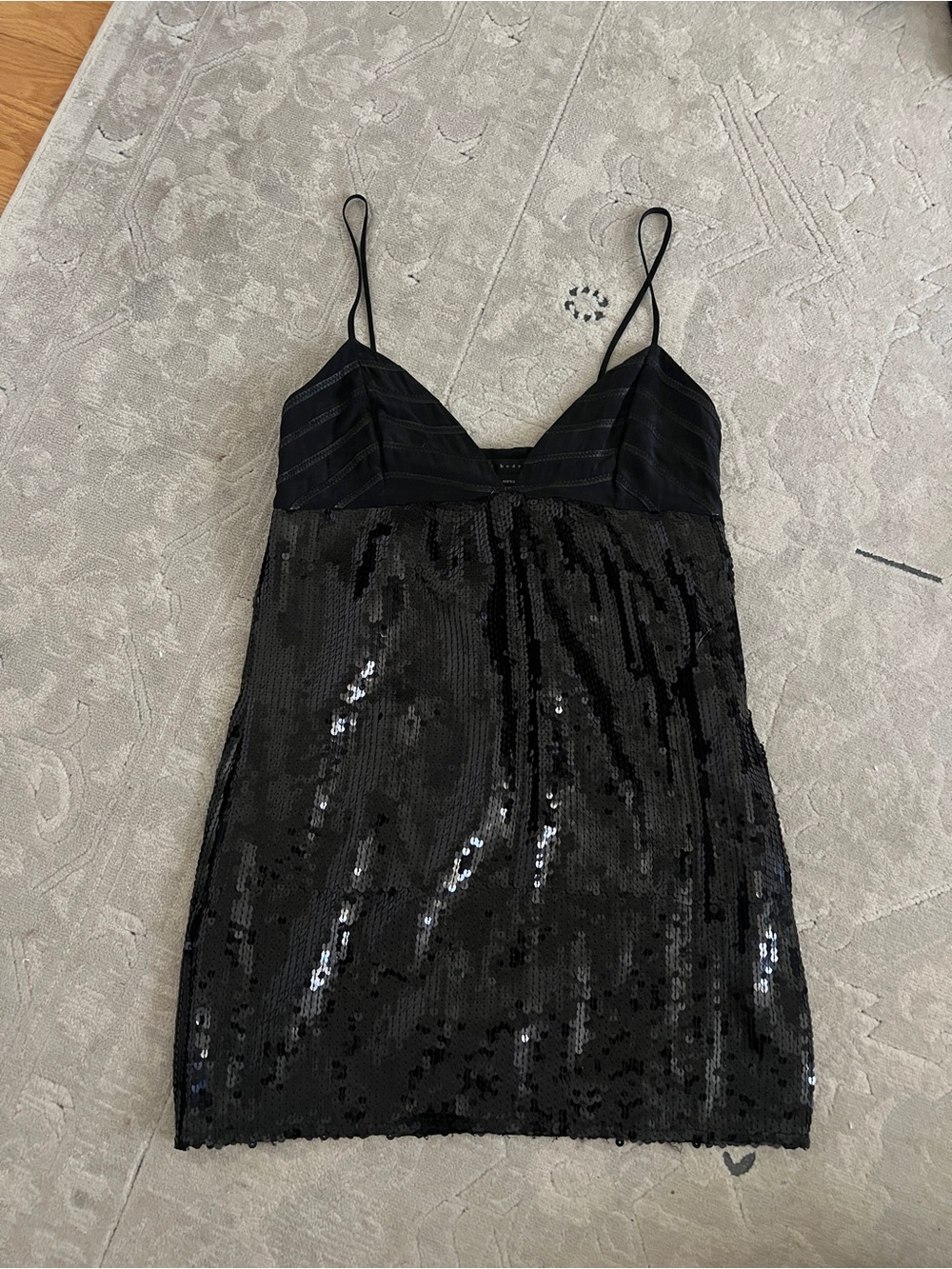 Sheri Bodell Black Silk & Sequin Evening mini Dress